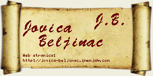 Jovica Beljinac vizit kartica